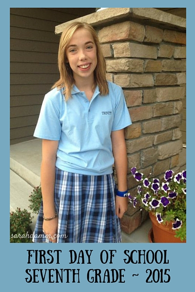 First Day of SchoolSeventh Grade ~ 2015